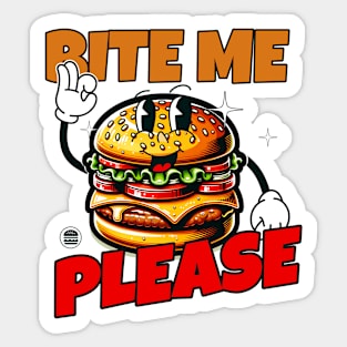 Bite Me Please Burger Lover Sticker